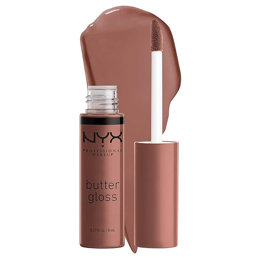 NYX PROFESSIONAL MAKEUP Butter Gloss Brown Sugar, Non-Sticky Lip Gloss - Butterscotch (Neutral Light Brown)-VivaGrace Women