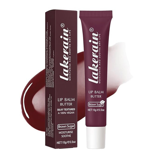 Lip Butter Balm, Day/Night Hydrating Lip Mask, Moisturizing Lip Balm Butter, Ultra-Nourishing Lip Care Moisturizer, Lip Butter Gloss Shine Lip Glow Oil Makeup#3 Brown Sugar-VivaGrace Women