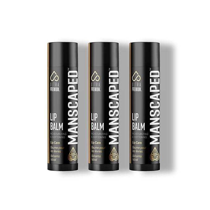 MANSCAPED® Moisturizing and Soothing Lip Balm, Infused with Vitamin E, Peppermint Oil, and Eucalyptus Oil for Chapped Lips, Matte Finish (3-Pack)-VivaGrace Women