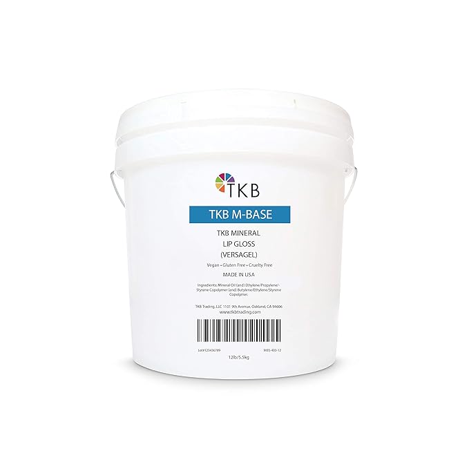 TKB Mineral Lip Gloss (M-Base) | Clear Versagel Base for DIY Lip Gloss, Made in USA (12lb (5.5 kg))-VivaGrace Women