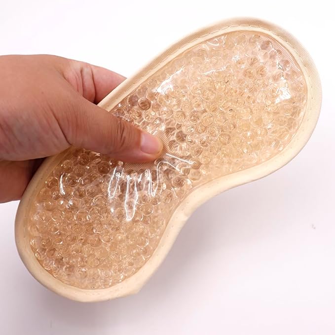 Gel Eye Mask, Cooling Eye Pads Reusable Small Ice Pack Under Eye Patches, Eye Hot Cold Treatment Pack for Redness, Pain Relief and Eye Relax (Champagne - 2count)-VivaGrace Women