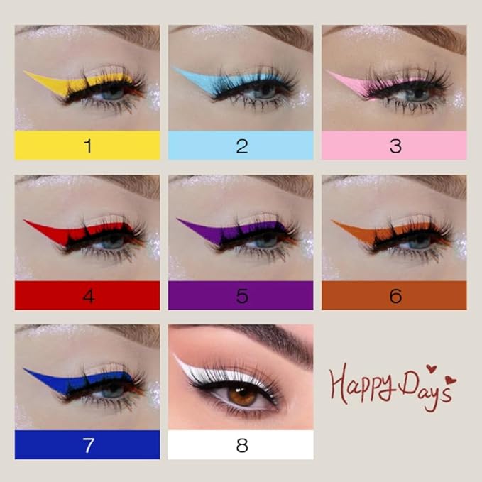 Orange Eyeliner,Quick-drying Eyeliner Set, Waterproof Colored Eyeliner Pen,Ultra-fine Precision Eye Liner,Pro Anti-smudge Colorful Eyeliner Pencil