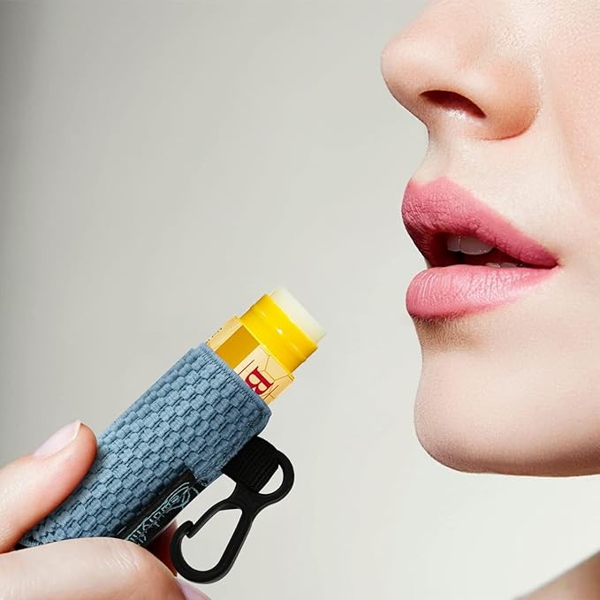 Beautyflier Cute Elastic Lip Balm Holder Keychain, Lipstick Sleeve Chapstick Sleeve Holder for Burts Bees Chapstick-VivaGrace Women