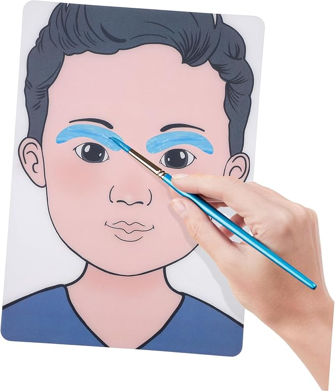 ADOCARN 2pcs Makeup Practice Board Makeup Training Face Colored Makeup Template Painting Exercise Template Cosmetic Makeup Template Eyelid Face Board Double Eyelid Plastic Child Face Paint-VivaGrace Women