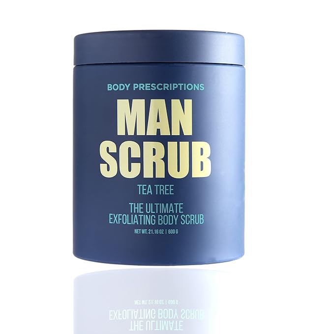 Body Prescriptions Men’s Exfoliating Body Scrub – Ultimate Skin Cleansing Wash in Jar with Twist-Top Lid, For All Skin Types, 21 Ounce (Pack of 4), Tea Tree-VivaGrace Women