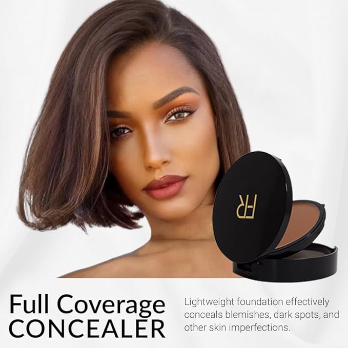 Cream To Powder Foundation by Flori Roberts, Full Coverage for Women of Color or Deeper Skin Tones, Long Lasting Makeup, Matte Finish, Covers Uneven Complexion and Hides Imperfections, 0.30 oz-VivaGrace Women