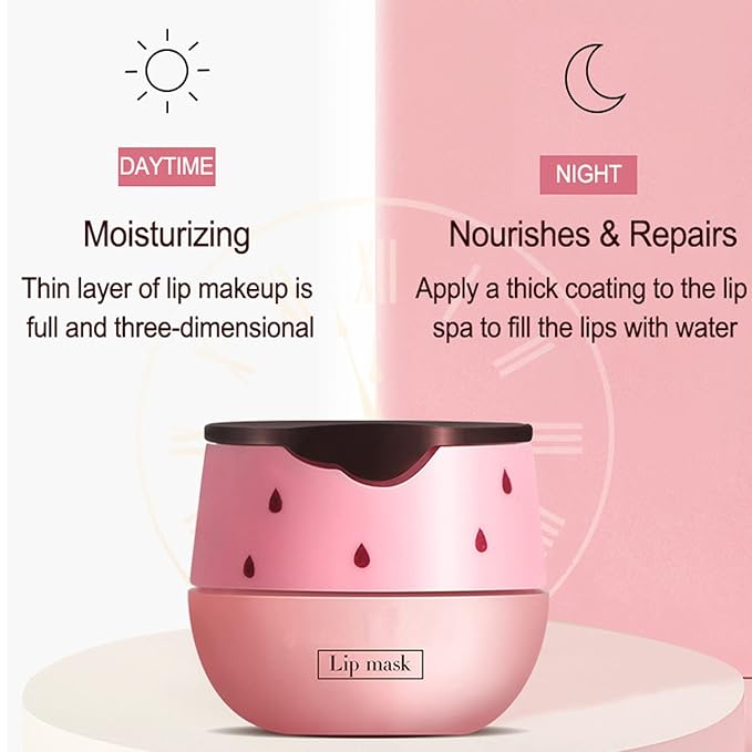 2 PCS Bee Lip Balm Lip Mask Honey Pot, Honey & Strawberry Lip Mask Propolis Moisturizing Lip Balm with Stick - Hydrating Prevention Dry and Cracked Lip Scrubs Exfoliato Lip Wrinkle Care-VivaGrace Women