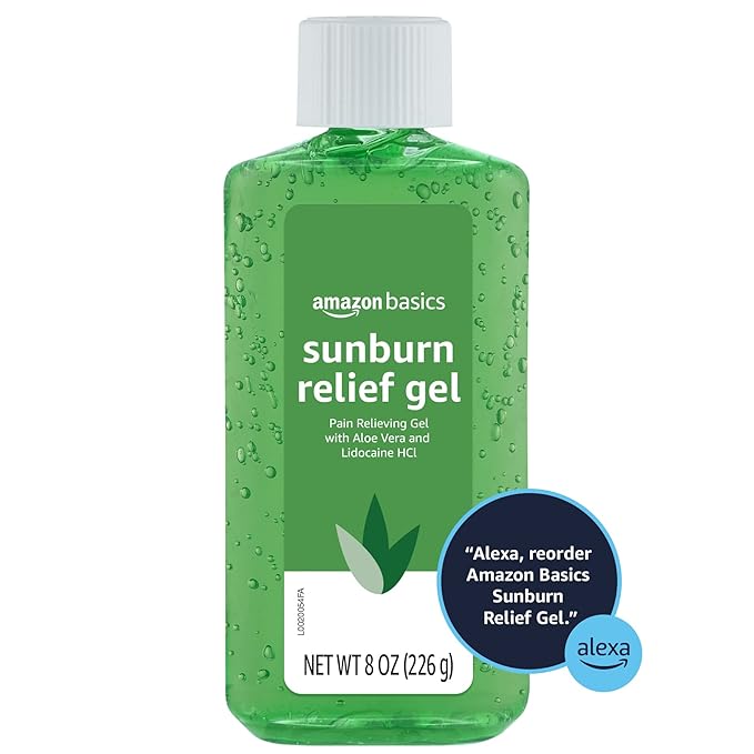 Amazon Basics Sunburn Relief Gel with Aloe Vera, 8 oz (Pack of 1) (Previously Solimo)-VivaGrace Women