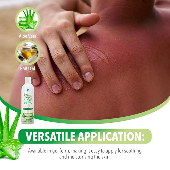 Dr. Robaina Natural Aloe Vera Gel with Emu Oil – Hydrating & Soothing Daily Skin Care for Dry Skin, Sun-Exposed Comfort & Irritation Relief – Non-Greasy, Quick-Absorbing – 12 oz | Made in USA-VivaGrace Women