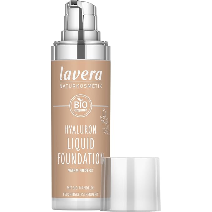 lavera Hyaluron Liquid Foundation - Warm Nude 03 - Foundation Make Up with Hyaluron & Almond Oil for a Flawless Complexion - Face Make Up - PETA Certified - Vegan - Made in Germany - 1 Fl Oz-VivaGrace Women