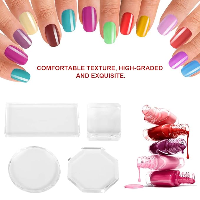 Glass Nail Art Palette Transparent Paint Drawing Colorful Paint Tray for Beauty Personal Care Drawing Color Dish DIY Nail Art Accessories Tools(02)-VivaGrace Women