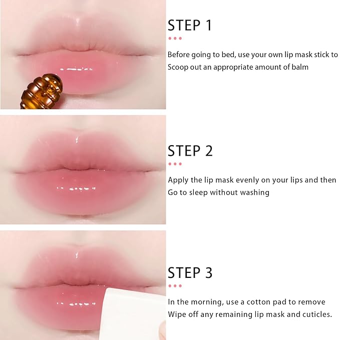 3 PCS Bee Lip Balm Honey Pot, Honey & Strawberry & Apple Lime Lip Mask Overnight Propolis Moisturizing Lip Balm Hydrating Prevention Dry and Crack Lip Scrubs Exfoliator Lip Wrinkle Care (Set A)-VivaGrace Women