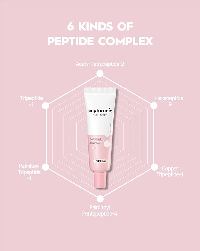 SNP Anti-Wrinkle Eye cream Hypoallergenic Hydrating 5 Hyaluronic Acids 6 Peptides Moisturize Vitalize 1.69 Fl Oz PREP-VivaGrace Women