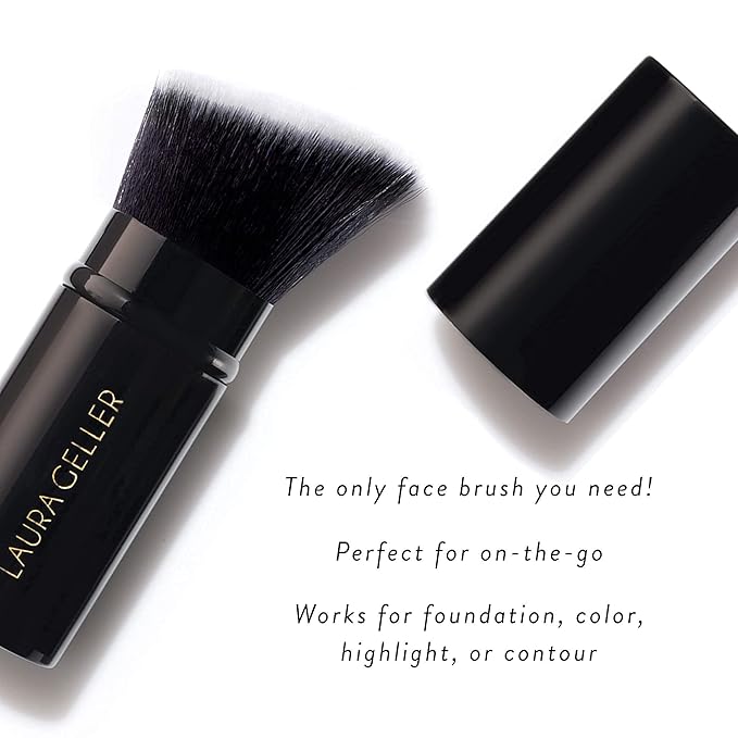 LAURA GELLER NEW YORK Baked Balance-n-Brighten Foundation with Kabuki Brush Makeup Set, Golden Medium-VivaGrace Women