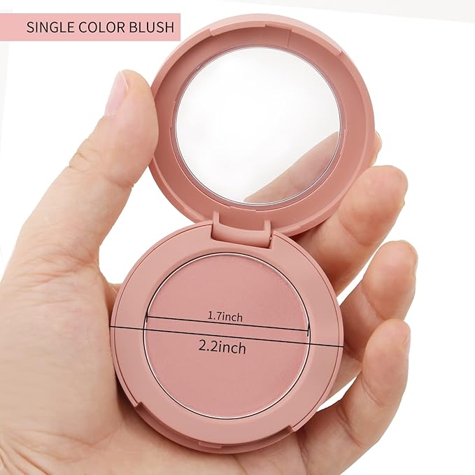 Boobeen Powder Blush, Single Color Blush Face Blush Palette Matte Baked Cream Blush Makeup Powder, High Pigment Pressed Blush for Create a Natural Cheek Flushed Look-VivaGrace Women