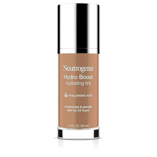 Neutrogena Hydro Boost Hydrating Tint Foundation Makeup for Dry Skin, with Hyaluronic Acid, Lightweight Oil-Free Water Gel, Non-Comedogenic, 115 Cocoa Color 1.0 fl. oz-VivaGrace Women