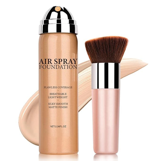 Airbrush Foundation Makeup Spray for Mature Skin Silk Lightweight Airbrush Flawless Setting Spray Foundation Makeup(02# Beige)-VivaGrace Women