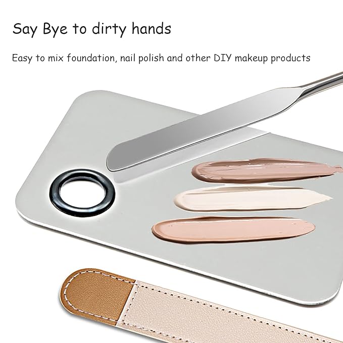 YOCASII Foundation Palette, Foundation Spatula, Makeup Mixing Palette, Makeup Spatula Tool, Makeup Mixing Tray, Nail Art Palette for Mixing Foundation Nail-Art-VivaGrace Women