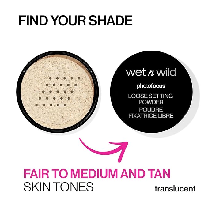 wet n wild Loose Setting Powder Photo Focus Loose Finishing Powder Off-White Translucent-VivaGrace Women