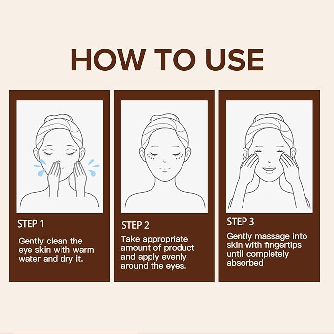 Caffeine Eye Cream for Dark Circles, Under Eye Treatment Eye Cream with Caffeine Anti Aging Wrinkles Lifting Firming Moisturizer Tightening Eye Cream 20ML-VivaGrace Women