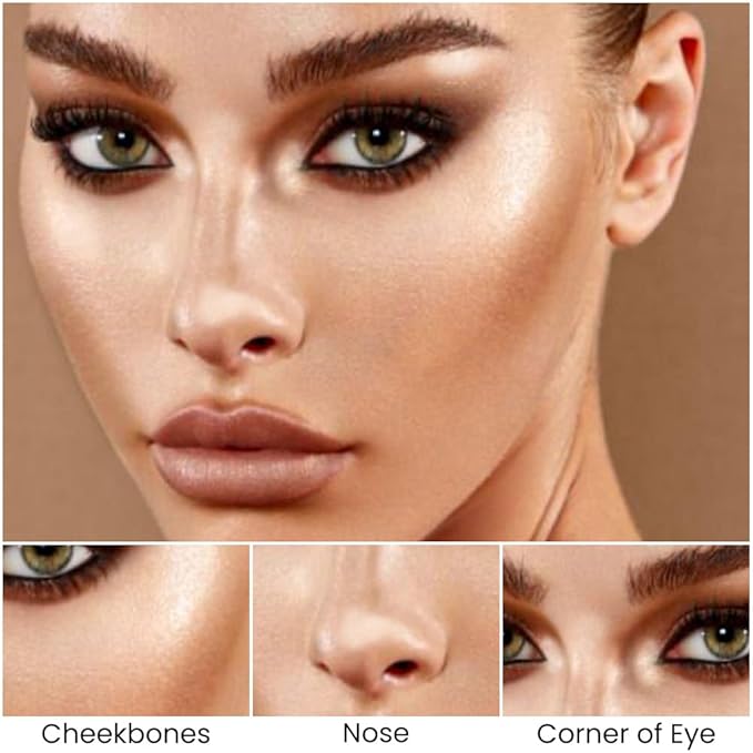 evpct 2in1 Face Shaping & Contouring Stick Cream Contour Concealer Bronzer Stick Makeup Kit for Beginner Face Highlighter Makeup Stick contorno maquillaje de maquillaje profesional,NEW Medium-VivaGrace Women