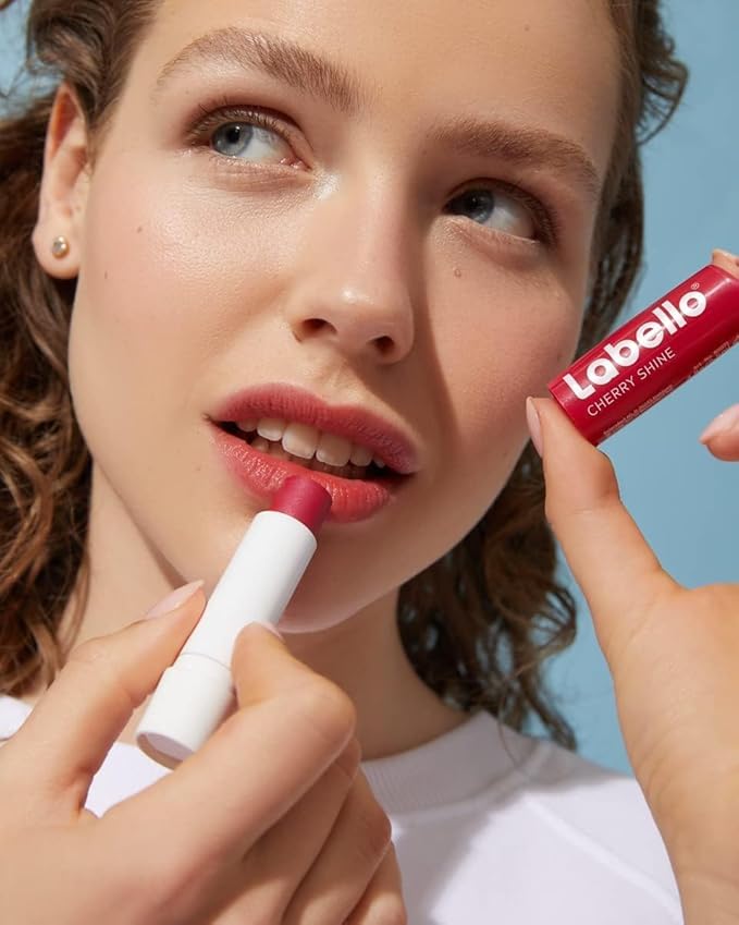 3 LABELLO CHERRY FRUITY SHINE LIP BALM STICK CARE BEAUTY SOFT SMOOTH SPF 10 NEW-VivaGrace Women