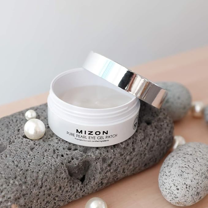 MIZON Pure Pearl Eye Gel Patch with Pearl, Diamond Powder, and Niacinamide for Radiance, Firming, and Nourishment – 60pcs – Improves Dark Circles and Luminosity-VivaGrace Women