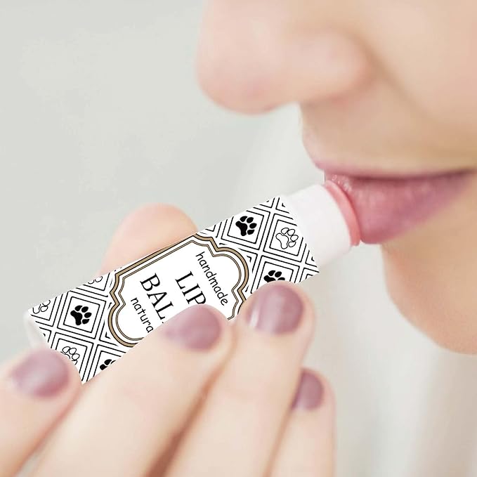 CRASPIRE 80Pcs 8 Styles Lip Balm Sticker Vintage Pattern Self-Adhesive Homemade Lip Balm Labels Vintage Square DIY Label Stickers for Lip Balm Containers Cosmetics Lipsticks-VivaGrace Women