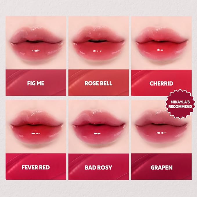 TIRTIR [*Mini Size Waterism Tinted Lip Gloss #07 Cassis Plum, 0.06 Fl Oz – Kiss Ready Lipgloss, 12H Long Lasting Non Sticky Natural Tinted Glow Korean Multiuse Cheek and Lip Tint for Women gift-VivaGrace Women