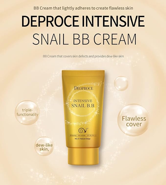 Deoproce Snail Galac Pearl Shining BB Cream SPF50+/PA+++ Skin Tone Correction, Blemish Covering, UVA/UVB Block reduction in appearance of fine lines (#23 Sand Beige)-VivaGrace Women