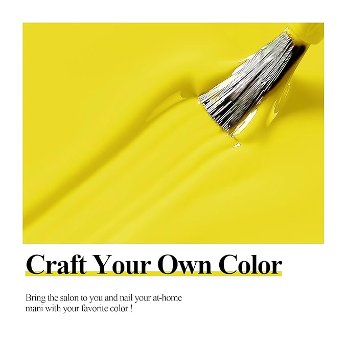Imtiti Lemon Yellow Gel Nail Polish, 15ml Neon Yellow Color Gel Polish Soak Off LED Nail Polish Gel Nail Art Design Manicure Salon DIY at Home 1Pcs