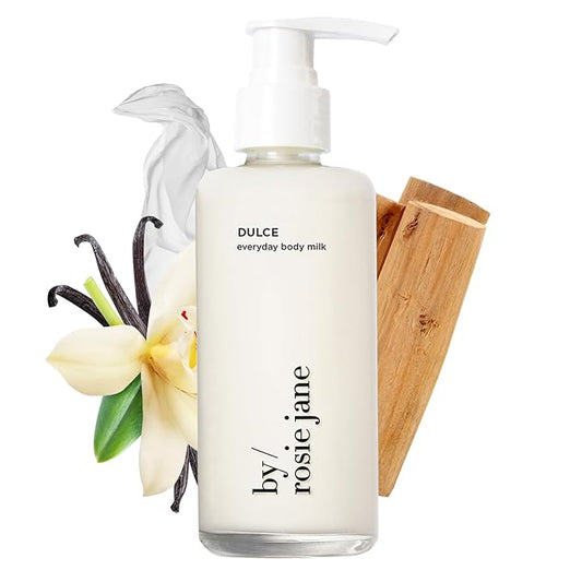 By Rosie Jane Everyday Body Milk (Dulce) - Hydrating Toner & Body Moisturizer to Help Even Skin Tone - Infused with Soothing Aloe Vera and Turmeric Root to Promote Anti-Aging (5 Ounce)-VivaGrace Women