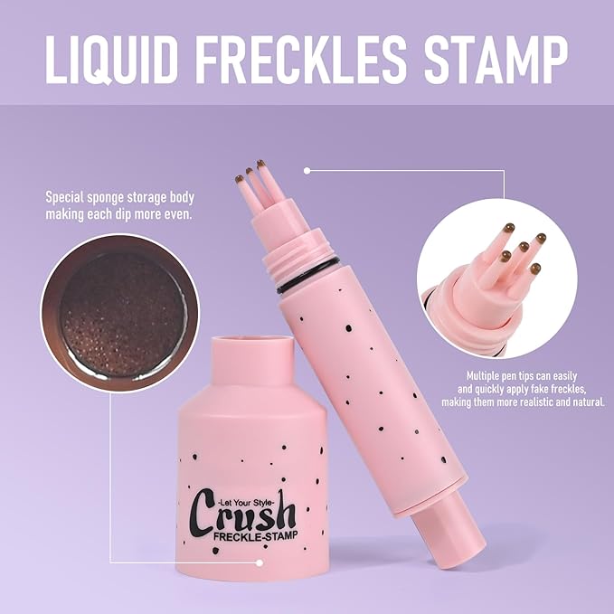 Freckles Stamp Pen, Resistant Faux Liquid Freckle Makeup, Waterproof Sweatproof Quick Dry Long Lasting, Natural Lifelike Sunkissed Matte Finish Fake Freckle Pen-LIGHT-VivaGrace Women