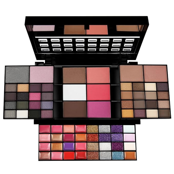 74 Colors Cosmetic Makeup Palette Set Kit Combination with Eyeshadow Facial Blusher Eyebrow Powder Face Concealer Powder With Mirror + 13pcs brush All-in-One Makeup Kit-VivaGrace Women