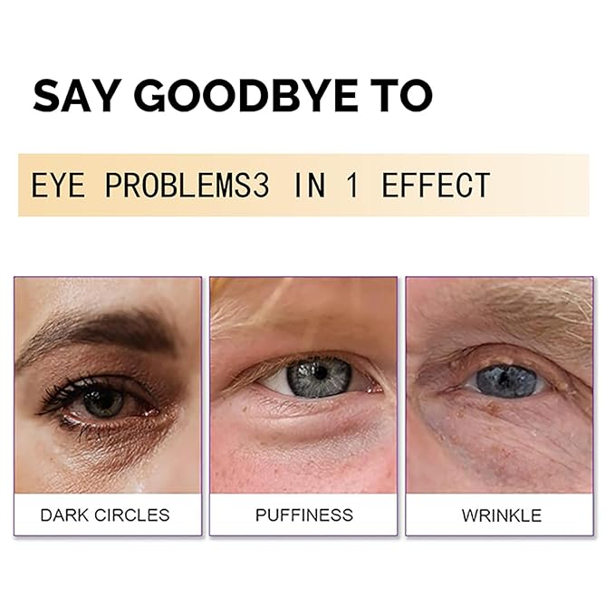 Snail Peptide Advanced Under Eye Cream for Dark Circles, with 360° Massage Ball Reduces Wrinkles &Fine Lines, Eye Essence Roll-On, Firms, Moisturizes, and Tightens Puffy Eyes for Men&Women-VivaGrace Women