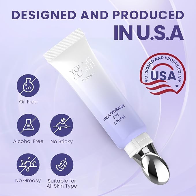Retinol Eye Cream, Under Eye Cream for Dark Circles and Puffiness, Anti-Aging Eye Cream for Wrinkles, Eye Theatment with Lotus Leaf Extract, Made in USA-VivaGrace Women