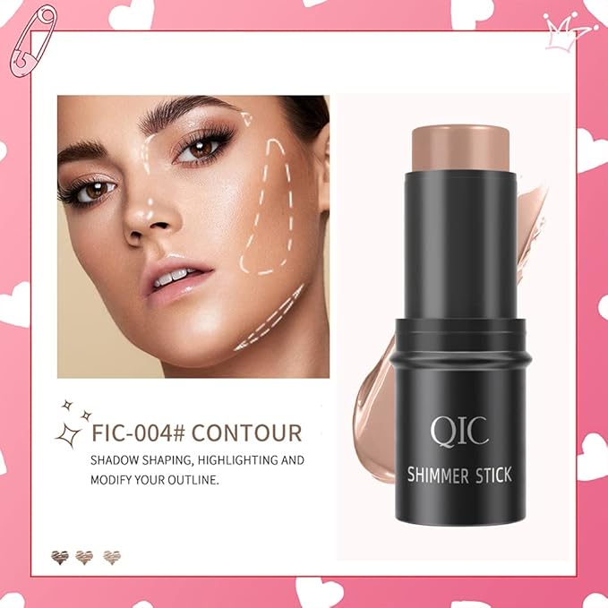 Face Sticks Trio, Blush Stick, Contour Stick, Highlighter Makeup Stick, Cream Blush Stick for Cheeks, Eyes and Lips, Facial Repair Bronzer Shading Stick, Smooth Shimmer Face Highlighter Wand-VivaGrace Women