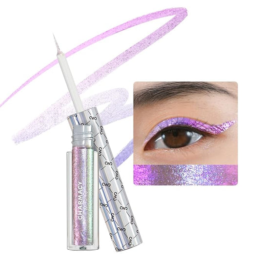 CHARMACY Chameleon Liquid Eyeliner, Liquid Glitter Eyeliner, Highly Pigmented, Metallic MultiColor Shifting waterproof Eyeliner, Ultra-Fine Tip, Longwearing, Smudge-proof (#308)-VivaGrace Women