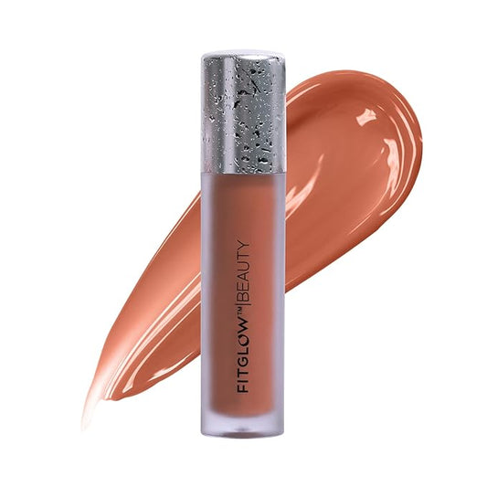 FITGLOW Beauty Lip Colour Serum | Hydrating Lip Gloss | Plumping Anti-Aging Lip Treatment | Natural Shine with Pomegranate Sterols & Collagen | Buildable Color for Dry Chapped Lips | Carotene - 10g-VivaGrace Women