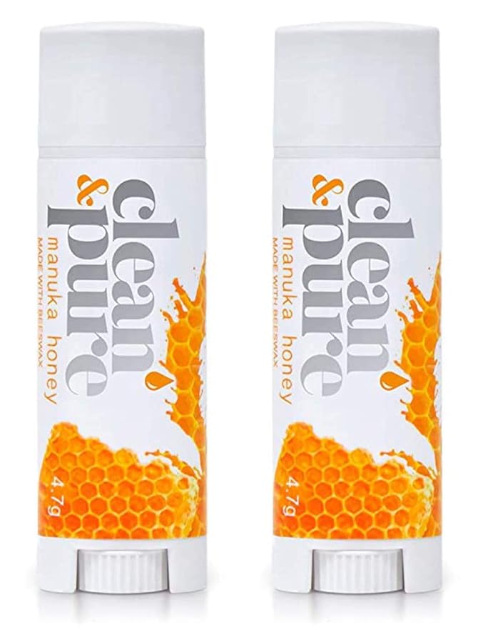 Lip Balm 2-Pack (Manuka Honey) | Manuka Honey Beauty Products | Lip Care Set With 100% All Natural Beeswax and Vitamin E Oil | Flavored Lip Balm for Dry-VivaGrace Women
