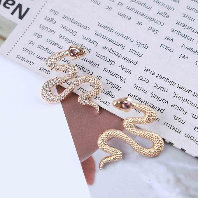 Vintage Snake Stud Earrings Gold Snake Drop Earrings Gothic Serpent Earrings Punk Viper Cobra Earrings Jewelry for Women and Girls-VivaGrace Women