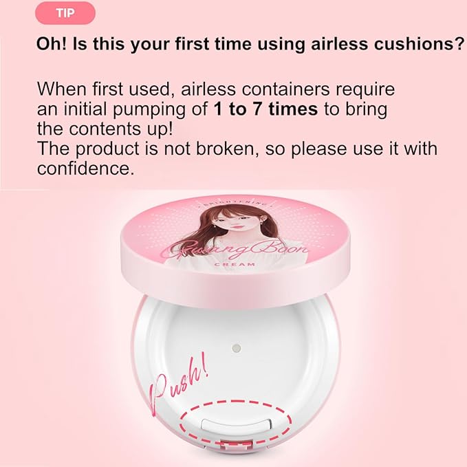 MIBA Ion Calcium Mineral BB Cushion 12g / 0.42 oz. Airless Cushion BB Cream, Moisturizing Finish.-VivaGrace Women