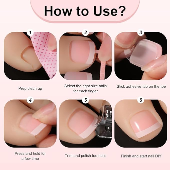 Independence Day Press on Toenails Short Square False Toe Nails with Red Blue USA Flag Designs Star Fake Toe Nails Summer Acrylic Toenails 4th of July Glue on Toe Nails for Women Girls Manicure 24Pcs