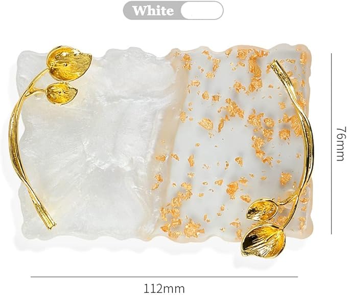 2023 Retro Nail Art Palette, Nail Painting Mixed Color Palette with Leaves Handle, Nail Holder Gel Color Makeup Display Board Pallet (White)-VivaGrace Women