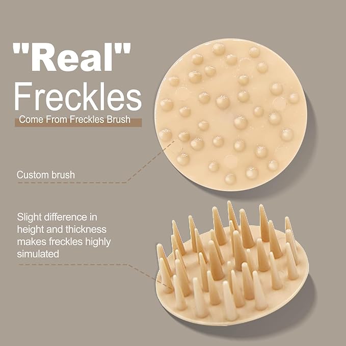 Freckle Stamp Natural Like Freckle Pen Makeup Fake Freckles Cushion Waterproof Long Lasting Quick Dry, Get Sun-kissed Stars Makeup in One Press, Dark Brown, 15 g-VivaGrace Women