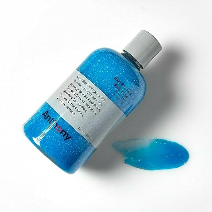 Anthony Exfoliating Body Scrub, Sea Salt, Vitamin C & Aloe Vera, Deep Cleans, Smooths Rough Patches, Soothes & Protects Skin, Hydrating Blue Sea Kelp Body Wash, 12 Fl Oz, Refreshes & Revitalizes-VivaGrace Women