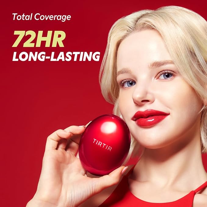 TIRTIR Mask Fit Red Cushion Foundation | Full coverage, Weightless, Skin fit, Satin Glow Finish, Korean Makeup BB Foundation, beauty, Tattoo cover up, Buildable (#13N Fair Ivory, 0.63 Fl Oz)-VivaGrace Women