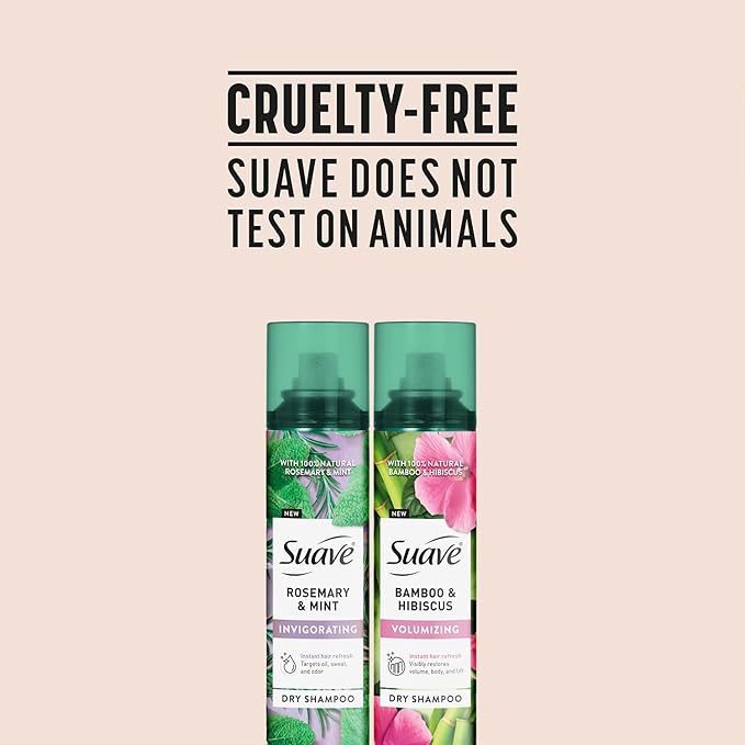 Suave+ Dry Shampoo Spray Variety 2-Pack – Invigorating Rosemary & Mint + Volumizing Bamboo & Hibiscus, 4.3 Oz Ea-VivaGrace Women