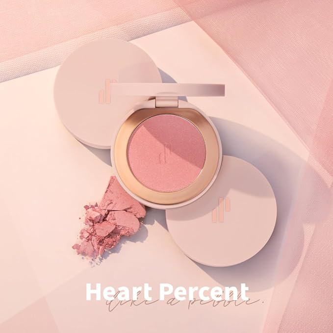 Heart Percent Dote on Mood Glow Blush, Smooth Radiant Color Luminous Shimmering Stain Finish Cheek Makeup Blush (03. Veil Nude)-VivaGrace Women