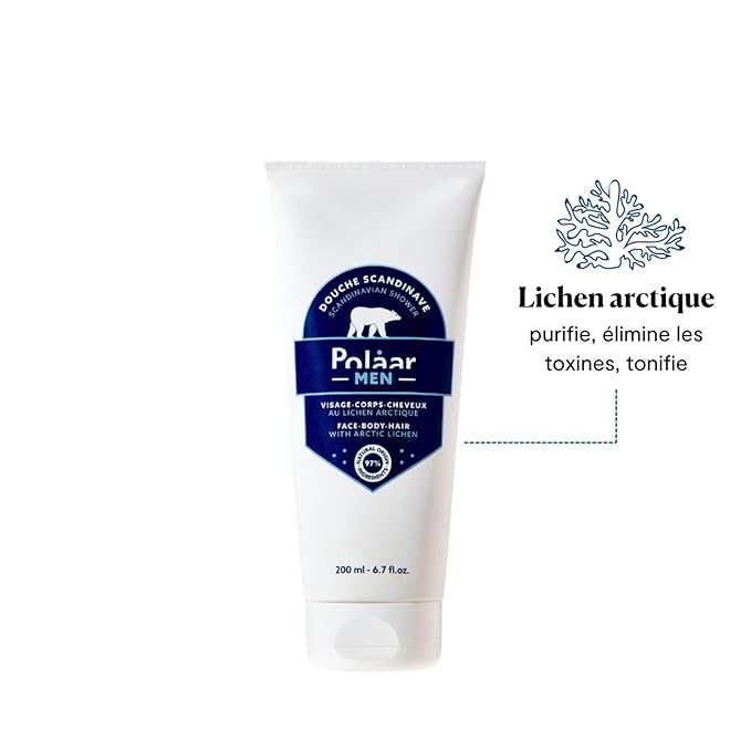 Polåar Men - Set for Men’s Skin Care - Moisturizing Cream with Siberian Olive + Shower Gel with Arctic Lichen - 2 Face, Body and Hair Treatments - Vegan, Curelty Free, Made in France-VivaGrace Women